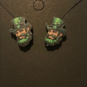 Green Leprechaun Hat Earrings